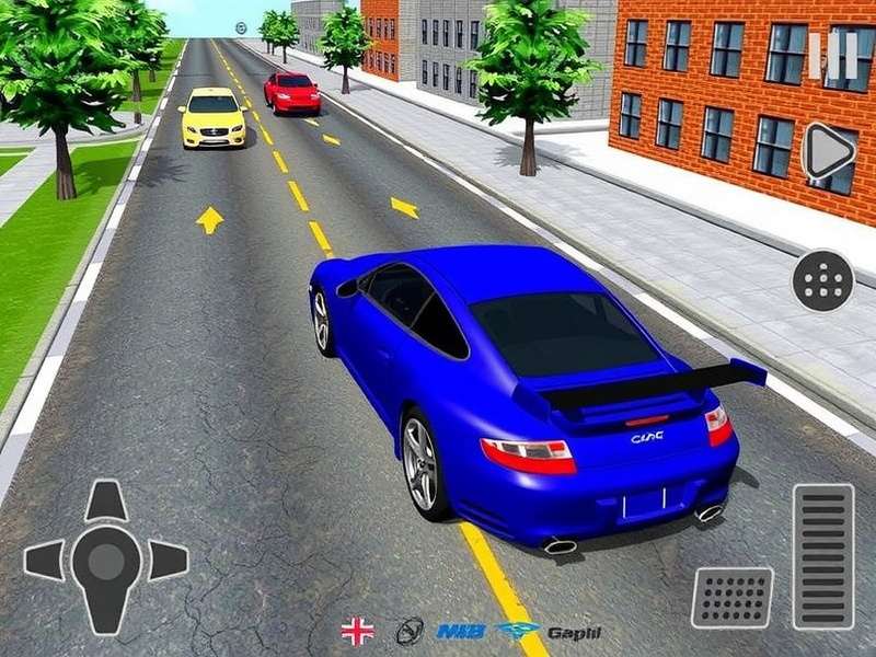 High-performance car on a racing track