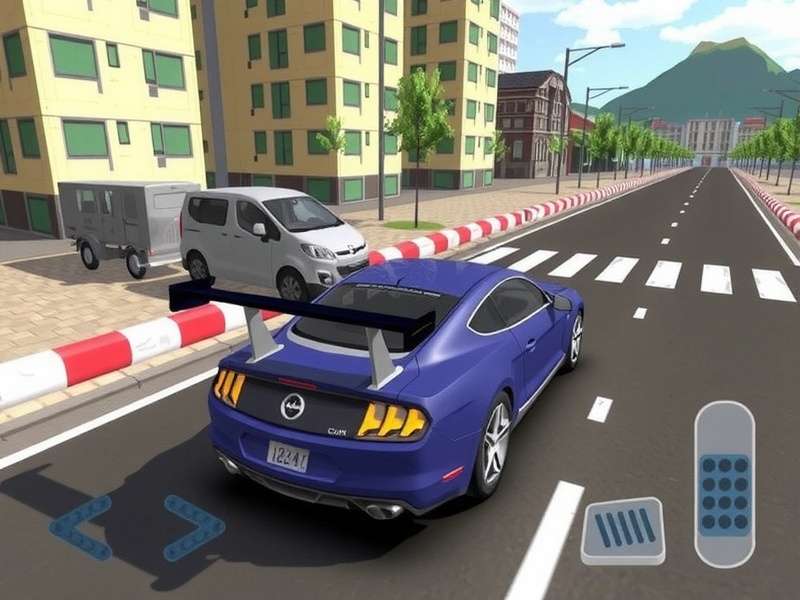 Car Parking Multiplayer gameplay screenshot showing a car parking in a tight spot