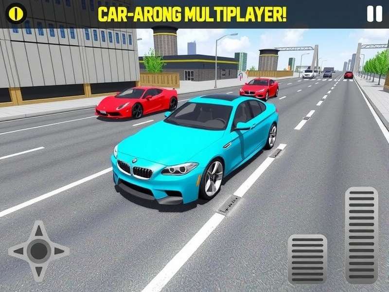 Car Parking Multiplayer 2024 gameplay showing a crowded parking lot with multiple cars and stunning graphics