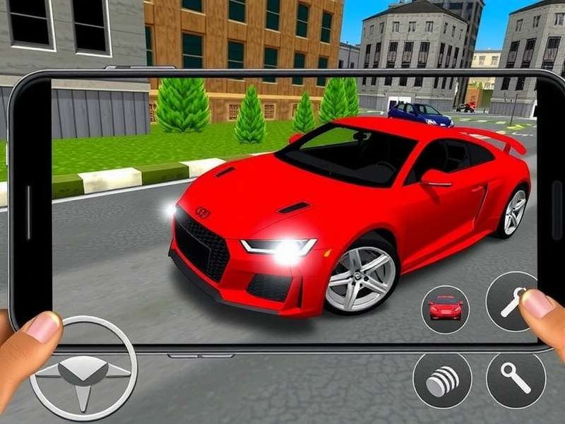Car Parking Multiplayer Mod Iphone gameplay showing modded sports car in Indian city environment